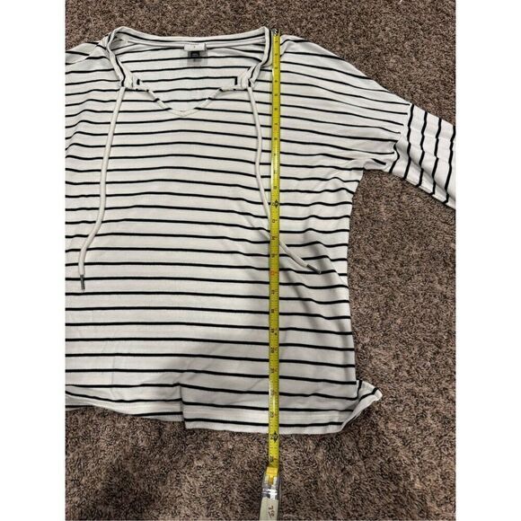 Cabi #5746 Small Relax Game Day Tie Neck Striped Sweatshirt Top - Picture 9 of 9
